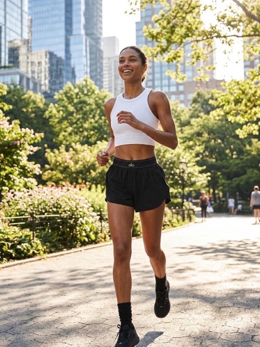 Alo Women’s Match Point Black Running Shorts